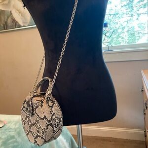 Zara Black and Cream Snakeskin Crossbody Bag